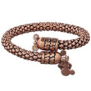 Vintage. Disney Copper-Tone Mickey Mouse Bracelet – stretch band with details